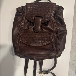 Bottega Veneta Vintage Brown Leather Backpack